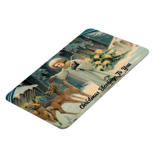 ヴィンテージエンジェル食べ物を与えズ鹿可とう磁石 マグネット (左側)