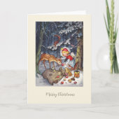 ヴィンテージエンジェル・イン・ザ・フォレスト・クリスマス シーズンカード (正面)