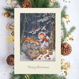 ヴィンテージエンジェル・イン・ザ・フォレスト・クリスマス シーズンカード