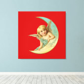 ヴィンテージエンジェル・イン・ムーン キャンバスプリント (インサイチュ (ウッドフロア))