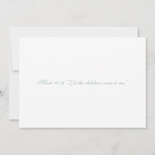 ヴィンテージエンジェル《キリスト教》洗礼式や命名式バプテスマ写真 招待状 (裏面)