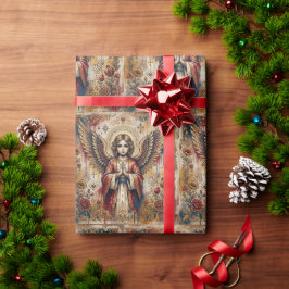 ヴィンテージエンジェル・クリスチャンクリスマス ラッピングペーパー