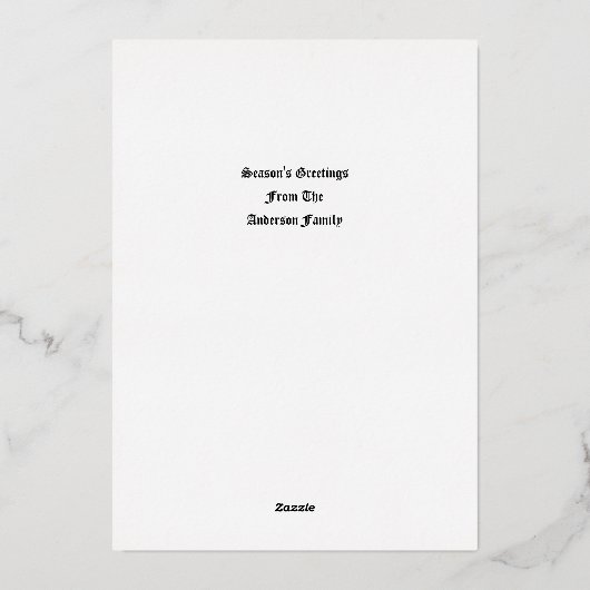 ヴィンテージエンジェル&ザクロ縁どスクリスマス 箔シーズンカード (裏面)