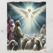 ヴィンテージエンジェル&シェパード出生スクラップブック紙 (正面)