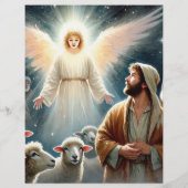 ヴィンテージエンジェル&シェパード出生スクラップブック紙 (裏面)