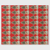 ヴィンテージエンジェル&ツリー ラッピングペーパー (フラット)