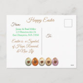 ヴィンテージエンジェル&ラムイースターハガキパーソナライズされたー シーズンポストカード (裏面)