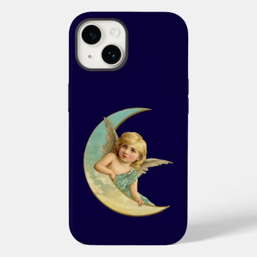 ヴィンテージエンジェルin三日月iPhoneケース Case-Mate iPhoneケース (裏面)