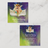 *ヴィンテージエンゼルスチェルブフェアリーアンティークシートミュージック スクエア名刺 (正面/裏面)