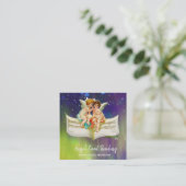 *ヴィンテージエンゼルスチェルブフェアリーアンティークシートミュージック スクエア名刺 (スタンド正面)