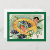 ヴィンテージエンゼルズブリングラック誕生日 ポストカード (正面/裏面)