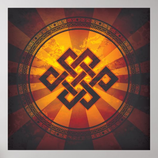 ヴィンテージエンドレスノットプリント ポスター (正面)