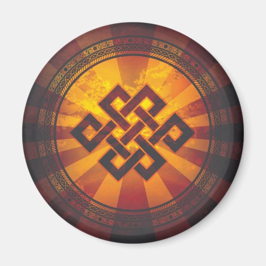 ヴィンテージエンドレスノットプリント マグネット (正面)