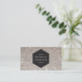 ヴィンテージエンブレムオンシルバーグリッター名刺 名刺 (スタンド正面)