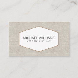 ヴィンテージエンブレムon Tan Linen (フェイク) 名刺