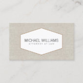 ヴィンテージエンブレムon Tan Linen (フェイク) 名刺 (正面)