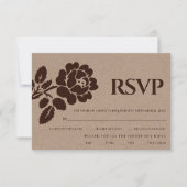 ヴィンテージエンボスバラクラフト紙ラスティック結婚ズ 出欠カード (正面)
