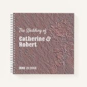 ヴィンテージエンボスバラゴールドフォイル結婚ズゲストブック ノートブック (正面)