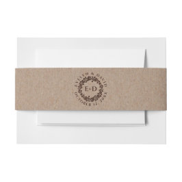 ヴィンテージエンボスバラリース、クラフト紙結婚ズ 招待状ベリーバンド