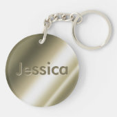 ヴィンテージエンボス金ゴールド キーホルダー (裏面)