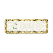 ヴィンテージエンボス金属金箔フローラデザイン ラベル (正面)