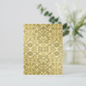 ヴィンテージエンボス金箔フローラデザイン ポストカード (スタンド正面)