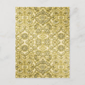 ヴィンテージエンボス金箔フローラデザイン ポストカード (正面)