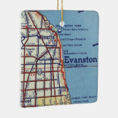 ヴィンテージエヴァンズタウンILの地図 セラミックオーナメント (右)