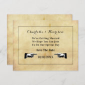 ヴィンテージエージド遭難スタイル日付保存 セーブザデート (正面/裏面)