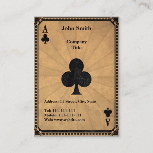 ヴィンテージエースオブクラブ 名刺 (正面)