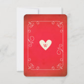 ヴィンテージエースハートウェディングRSVP 出欠カード (裏面)