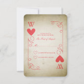 ヴィンテージエースハートウェディングRSVP 出欠カード (正面)