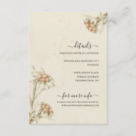 ヴィンテージエーデルワイスの花の水彩画　封筒 エンクロージャーカード