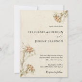 ヴィンテージエーデルワイスフローラ結婚式招待状 招待状 (正面)