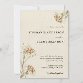 ヴィンテージエーデルワイスフローラ結婚式招待状 招待状