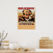 ヴィンテージオイスターフェスティバル,ニューオーリンズ, LA ポスター (キッチン)