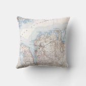 ヴィンテージオイスターベイロングアイランドニューヨークの地図 クッション (裏面)