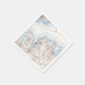 ヴィンテージオイスターベイロングアイランドニューヨークの地図 スタンダードカクテルナプキン (角)