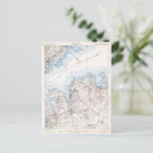 ヴィンテージオイスターベイロングアイランドニューヨークの地図 ポストカード (スタンド正面)