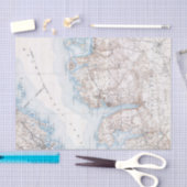 ヴィンテージオイスターベイロングアイランドニューヨークの地図 薄葉紙 (クラフト)