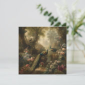 ヴィンテージオイルペイントの孔雀 英国庭園 サンキューカード (スタンド正面)