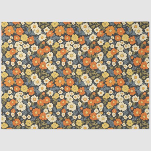 ヴィンテージオインスパイアレンジおよび黄色デイジーフローラ 薄葉紙 (正面)