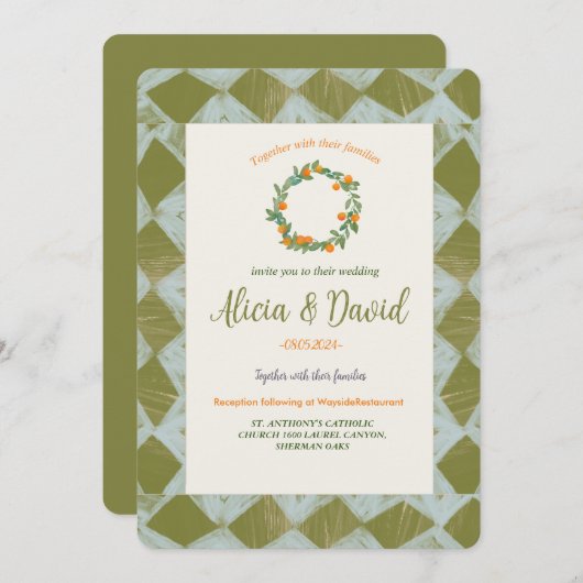 ヴィンテージオインスパイアレンジ結婚式招待状 招待状 (正面/裏面)