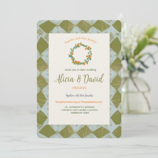 ヴィンテージオインスパイアレンジ結婚式招待状 招待状 (スタンド正面)