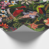 ヴィンテージオウムのジャングル1パターン ラッピングペーパー (角)