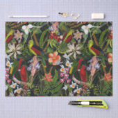 ヴィンテージオウムのジャングル1パターン 薄葉紙 (クラフト)