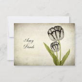 ヴィンテージオウムのチューリップ応答カード 出欠カード (裏面)