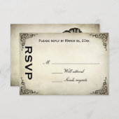 ヴィンテージオウムのチューリップ応答カード 出欠カード (正面/裏面)