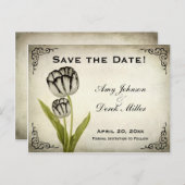 ヴィンテージオウムTulip日付ポストカードの保存 案内ポストカード (正面/裏面)