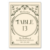 ヴィンテージオエレガントリーブ神秘的タロット結婚ズ テーブルナンバー (裏面)